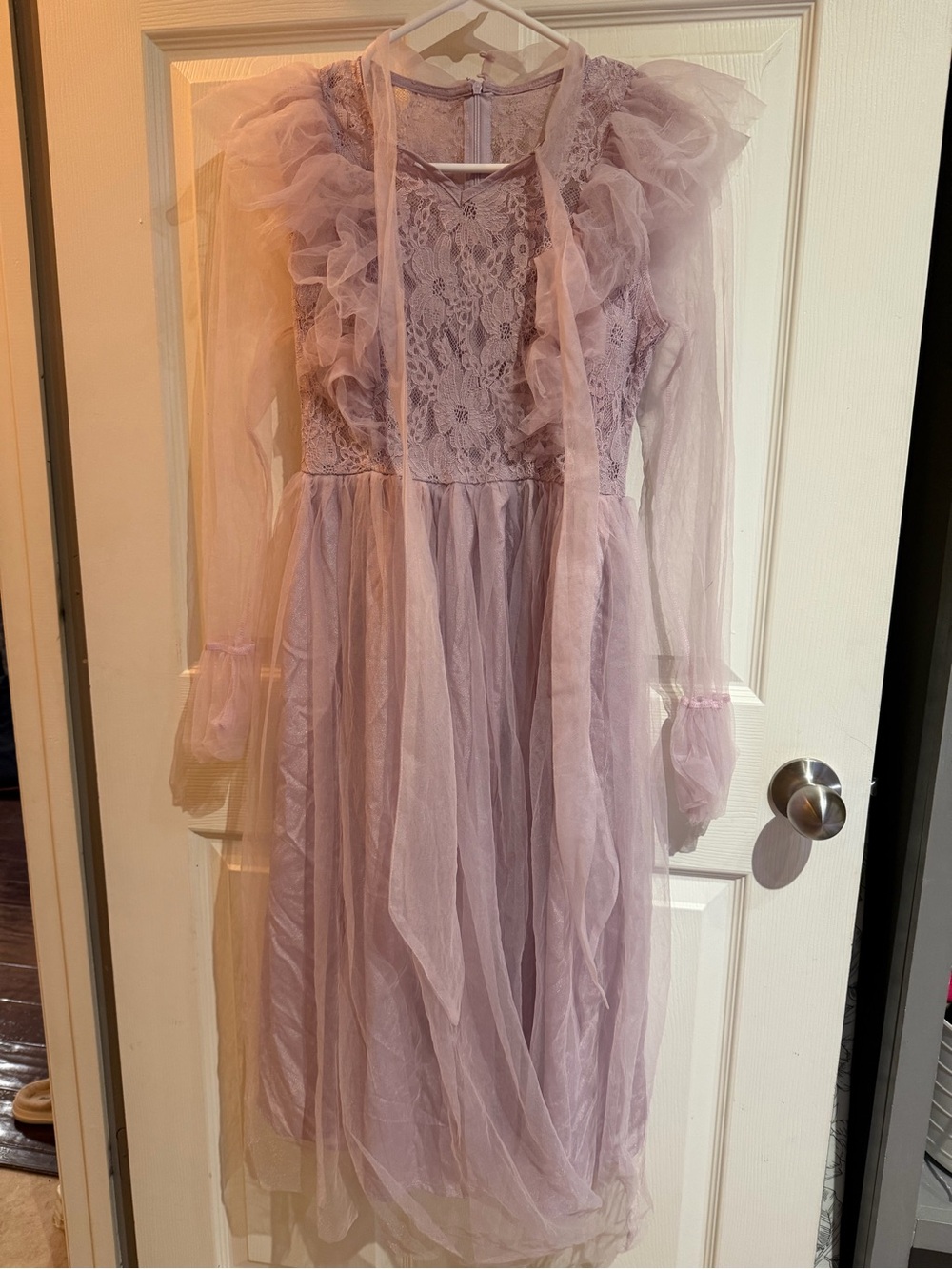 Lavender Tulle Lace Theater Costume Dress - Elegant Princess Style